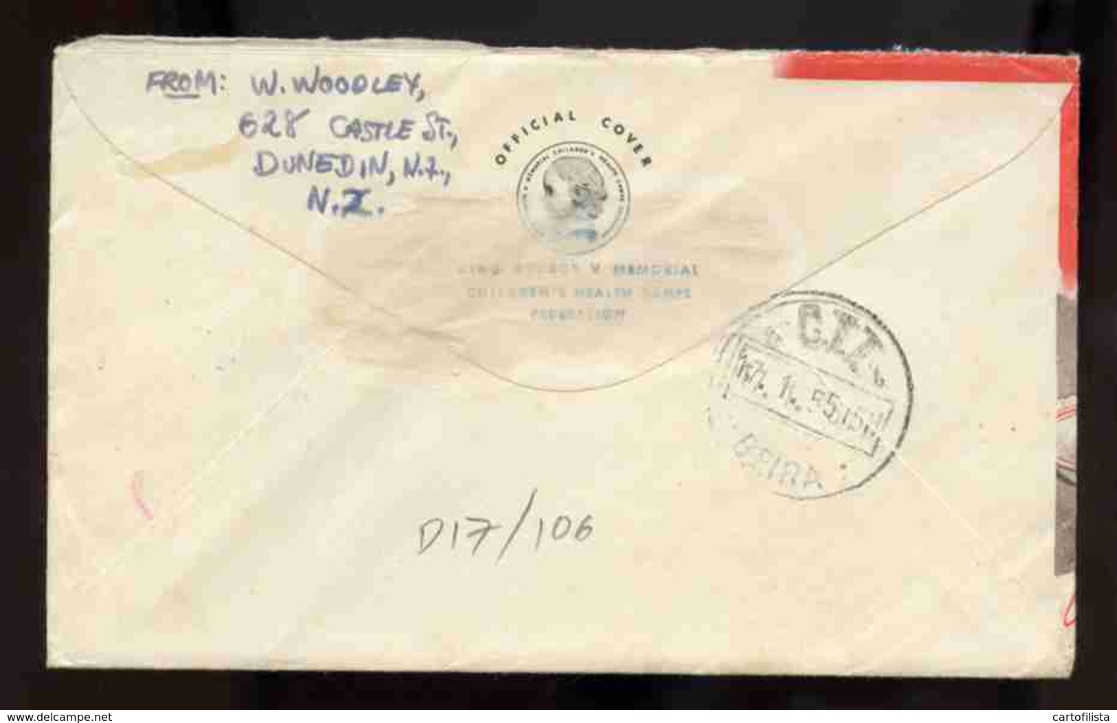 Cover, New Zealand To Beira Mozambique 1954  (2 Scans) - Storia Postale