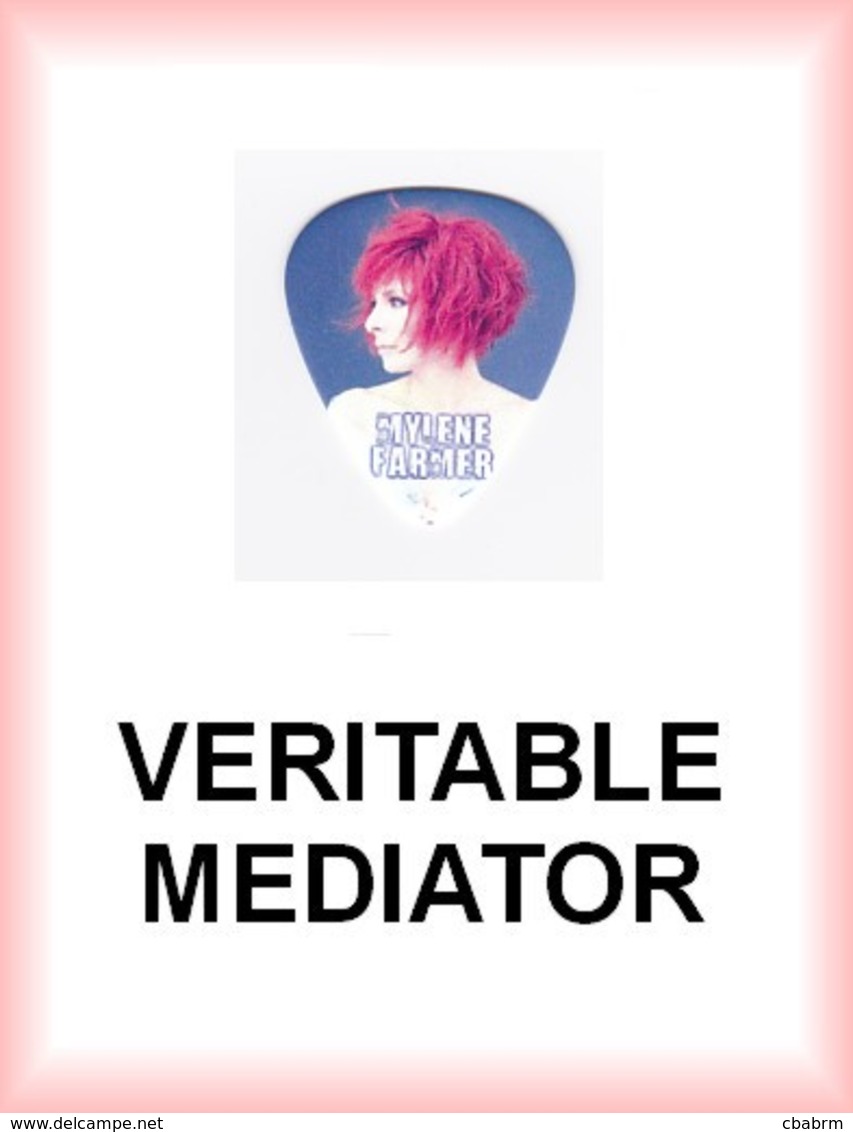 MYLENE FARMER MEDIATOR Medium PLECTRUM Guitar Pick (fond Bleu) - Zubehör & Versandtaschen