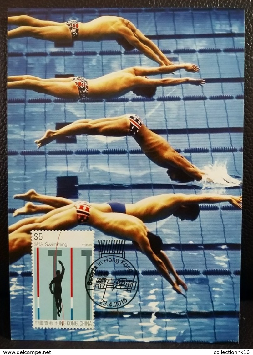 Olympic Games Sports Maximum Card 2015 Olympics Mark Spitz, Munich 1972, Hong Kong Swimming Type B - Cartoline Maximum