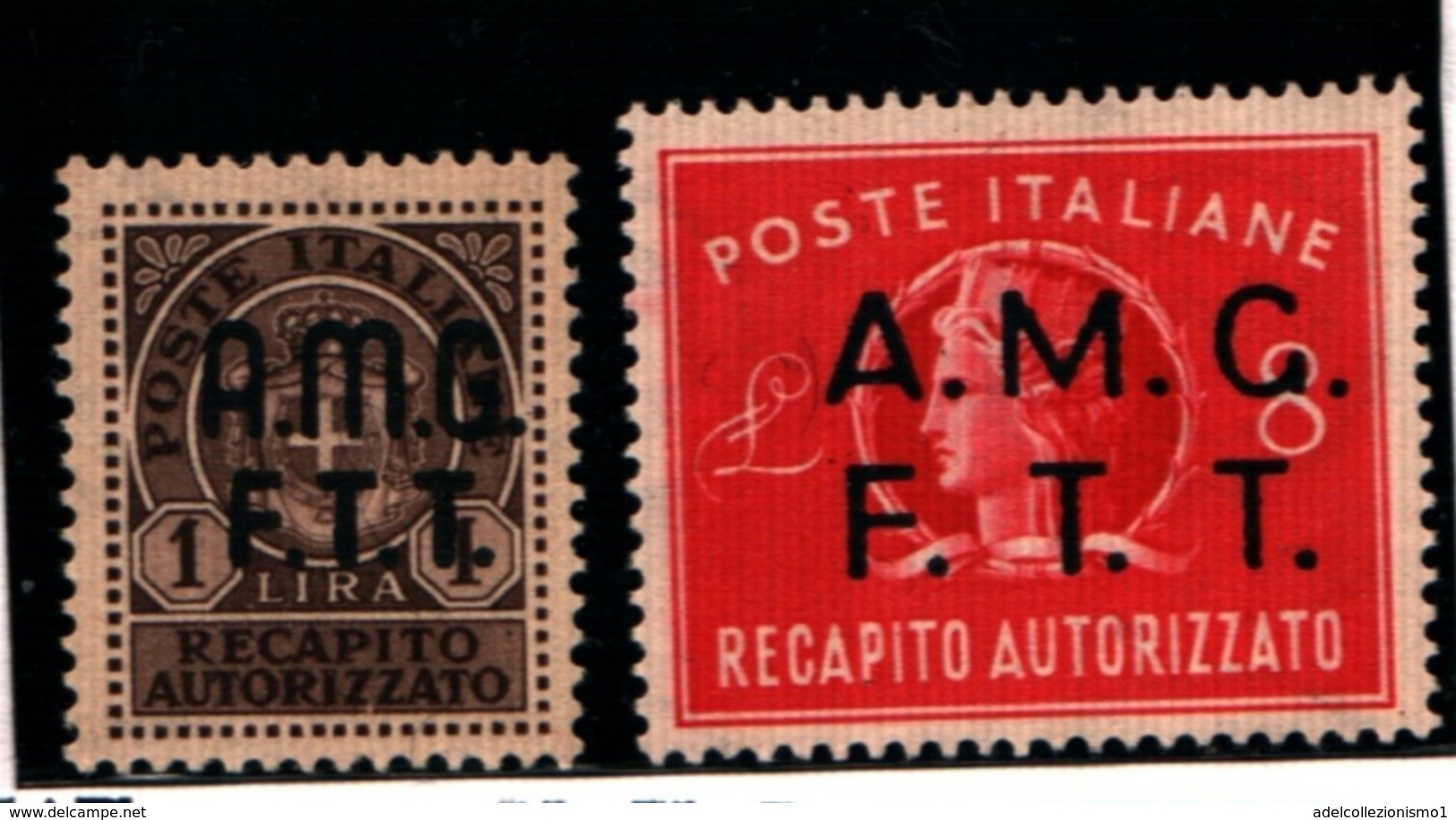 93432) ITALIA.- Trieste AMG-FTT- 1949-52 RECAPITO AUTORIZZATO N.1-2 -Ruota-MNH** - Other & Unclassified