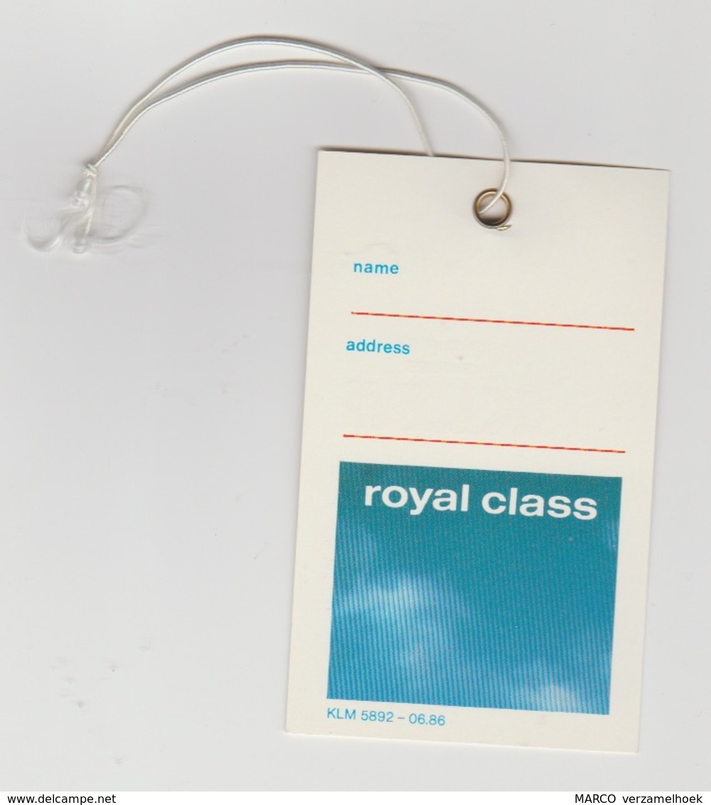 KLM Luggage Tag-kofferlabel Royal Class 1986 - Baggage Labels & Tags