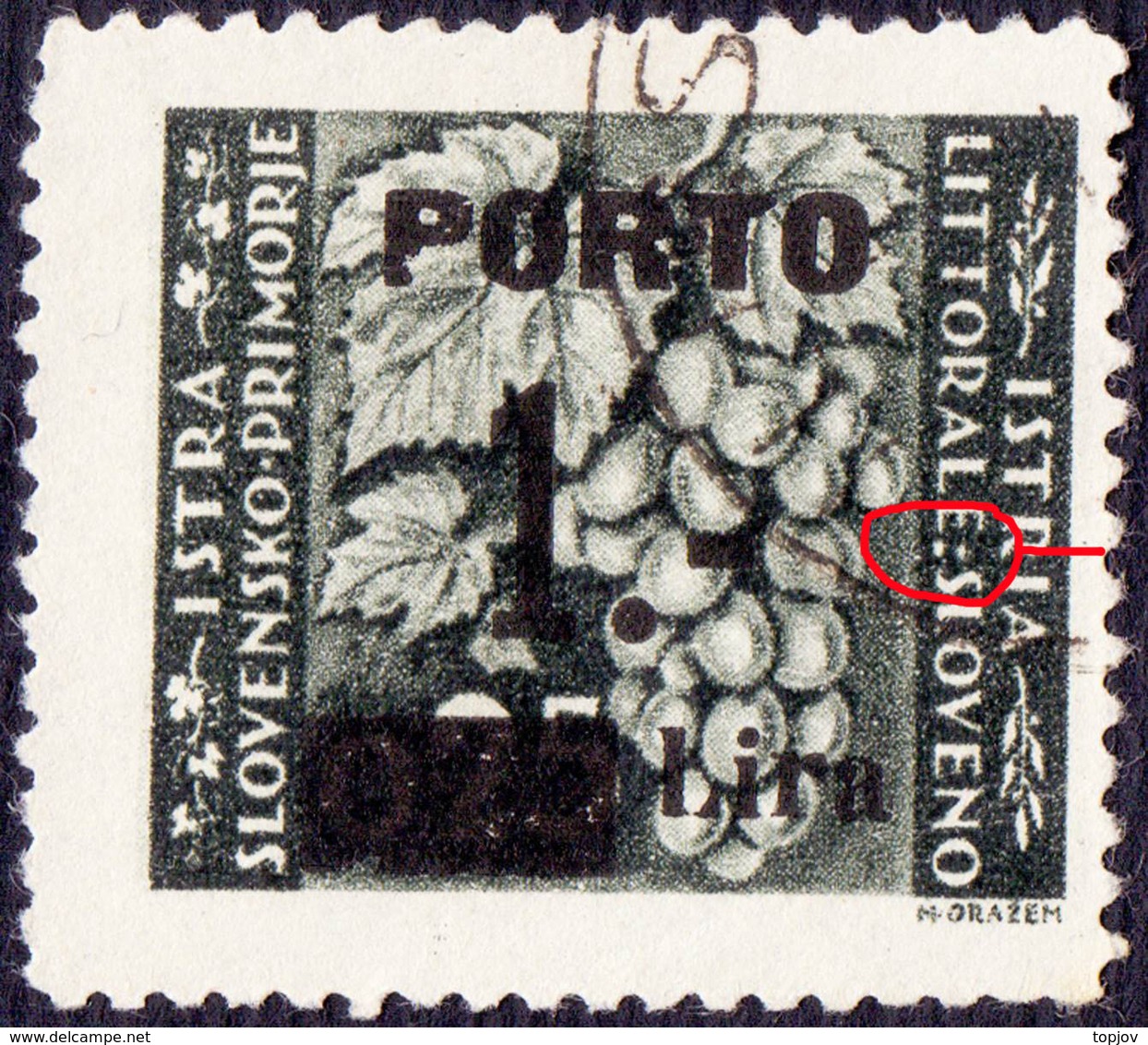 SLOVENIA - TRIESTE - ZONA B - LITORALE - PORTO  ERRORE "due Punti" - Sassone  14B  - Usati - 1946 - RARE - Taxe