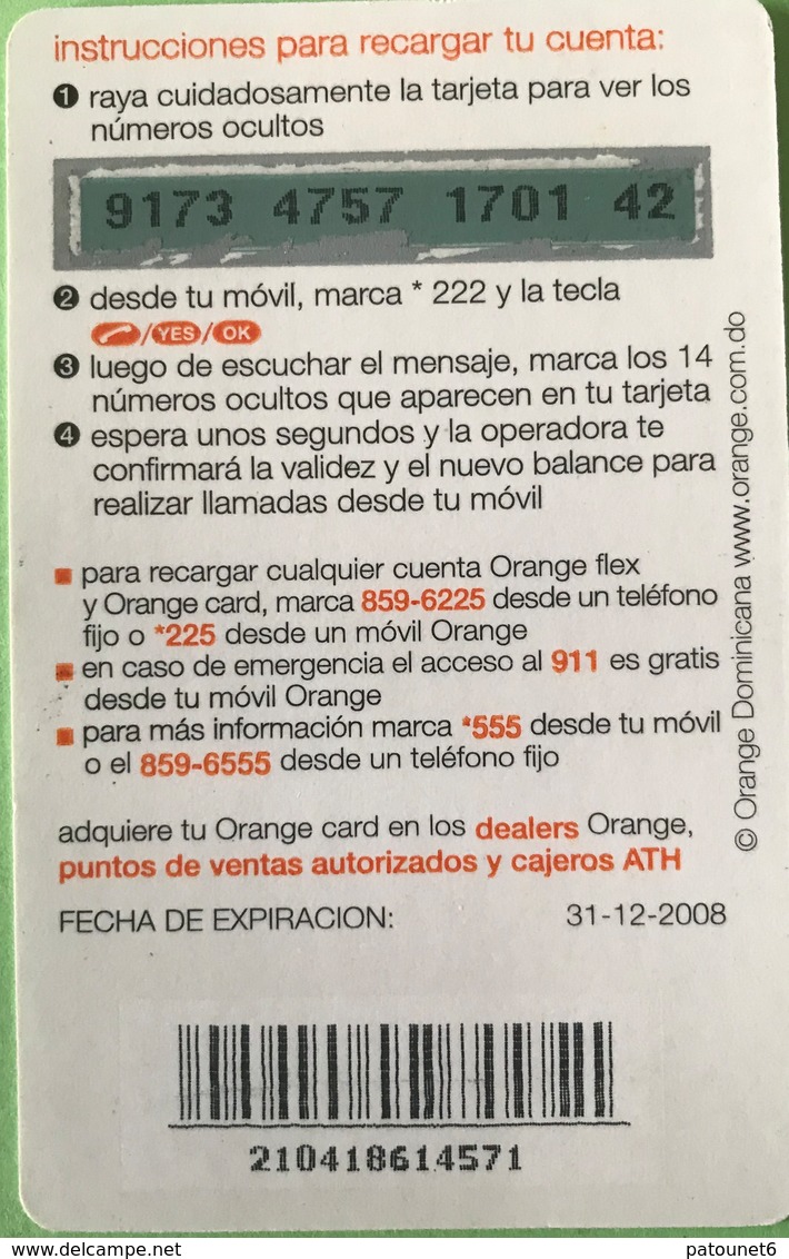 DOMINICAINE  -  Recharge ORANGE  -  Card 100 - Dominicaine