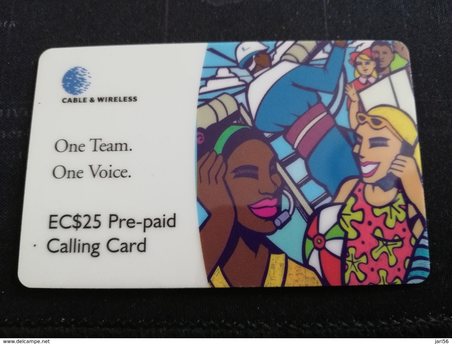 ST VINCENT & GRENADINES   $25,- ONE TEAM ONE VOICE STV-P2  Prepaid (RRRR)   Fine Used Card  ** 495** - St. Vincent & The Grenadines