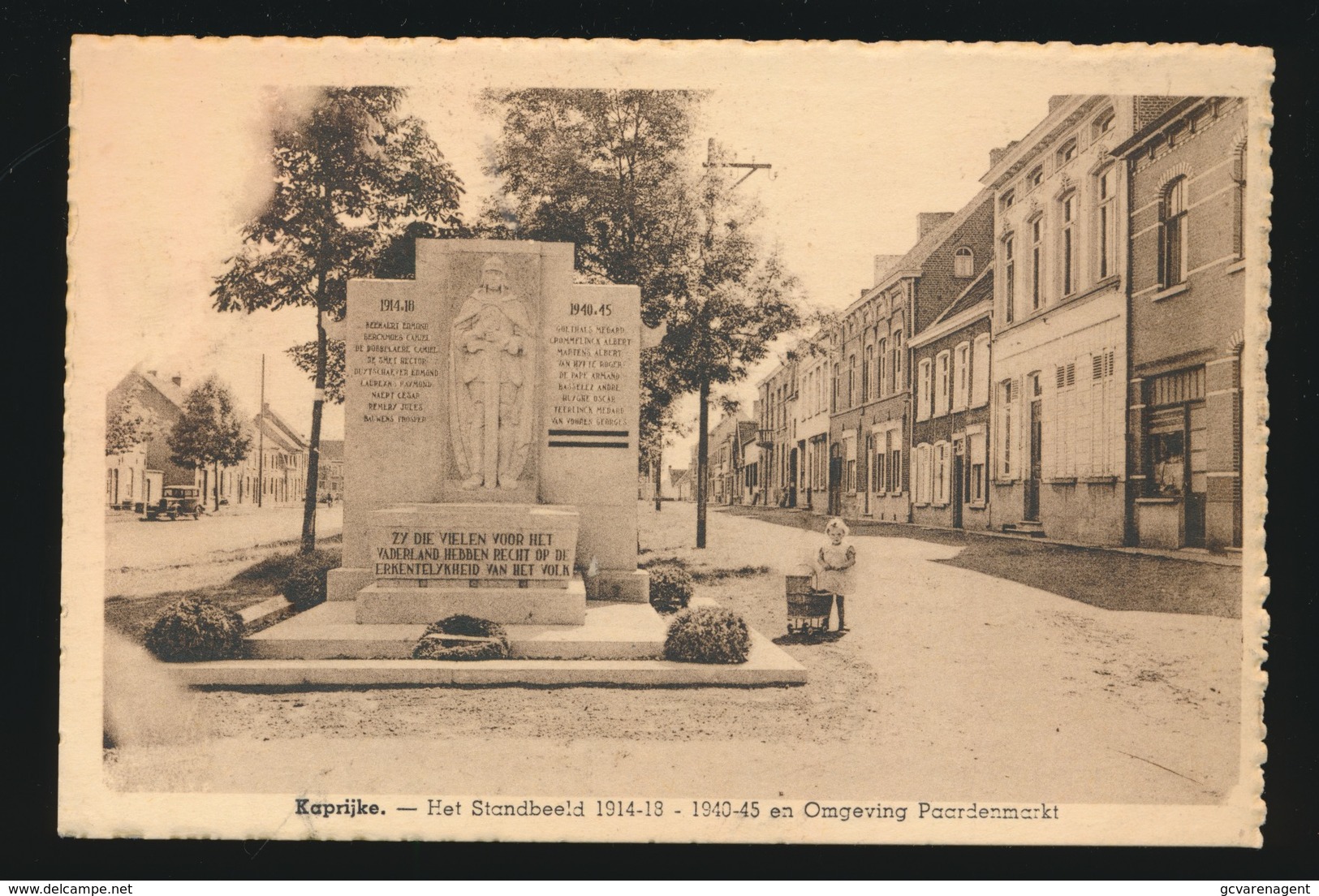 KAPRIJKE  HET STANDBEELD 1914  18  1949 45 EN OMGEVING PAARDEMARKT - Kaprijke