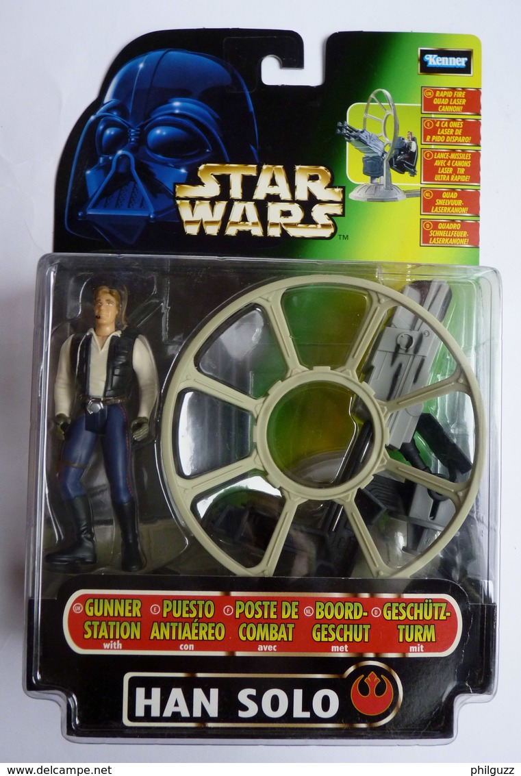 FIGURINE STAR WARS BLISTER HAN SOLO GUNNER STATION  DE COMBAT 1997  Blister EU - Power Of The Force