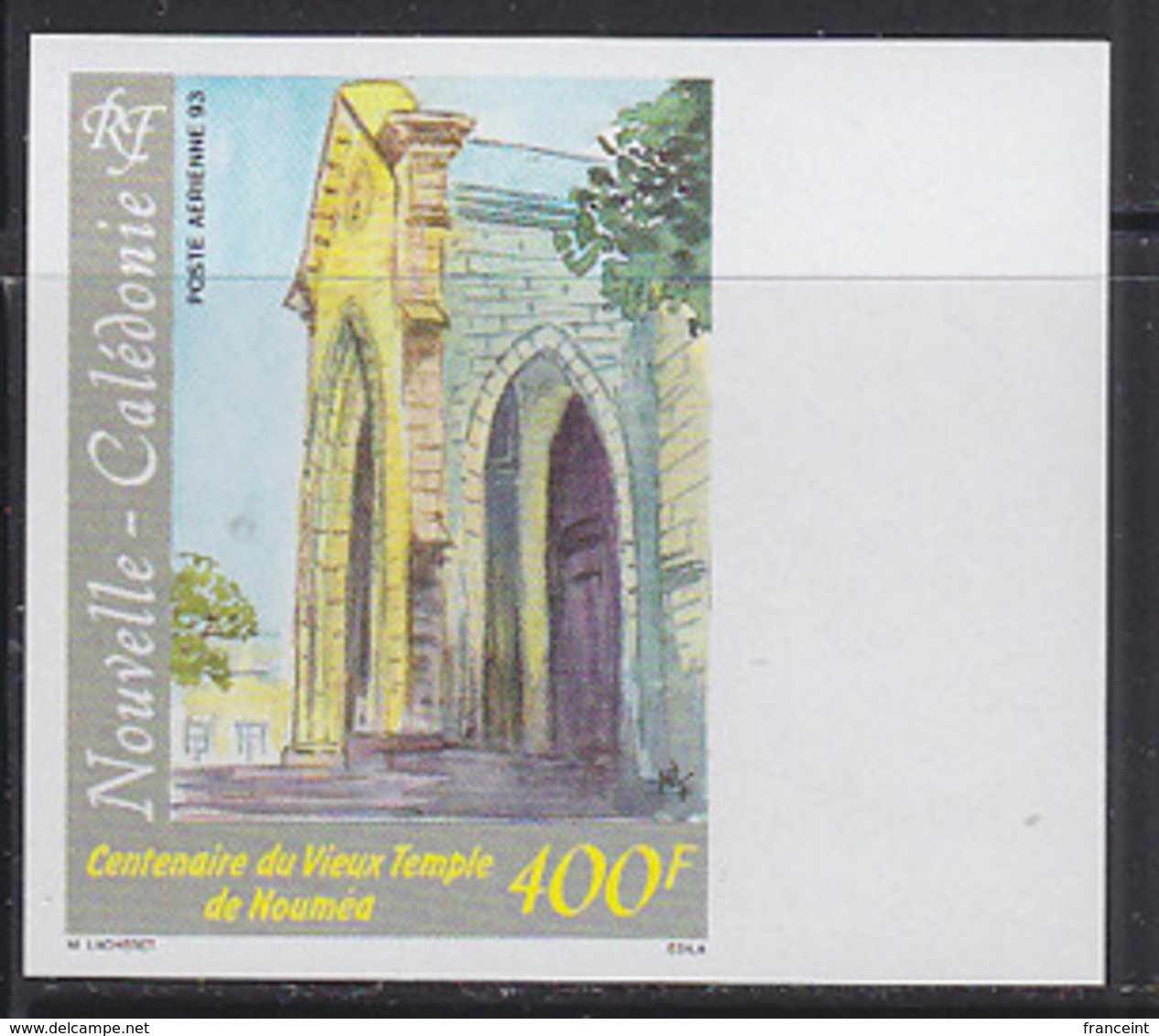 NEW CALEDONIA (1993) Noumea Temple. Imperforate. Scott No C245, Yvert No PA299. - Non Dentelés, épreuves & Variétés