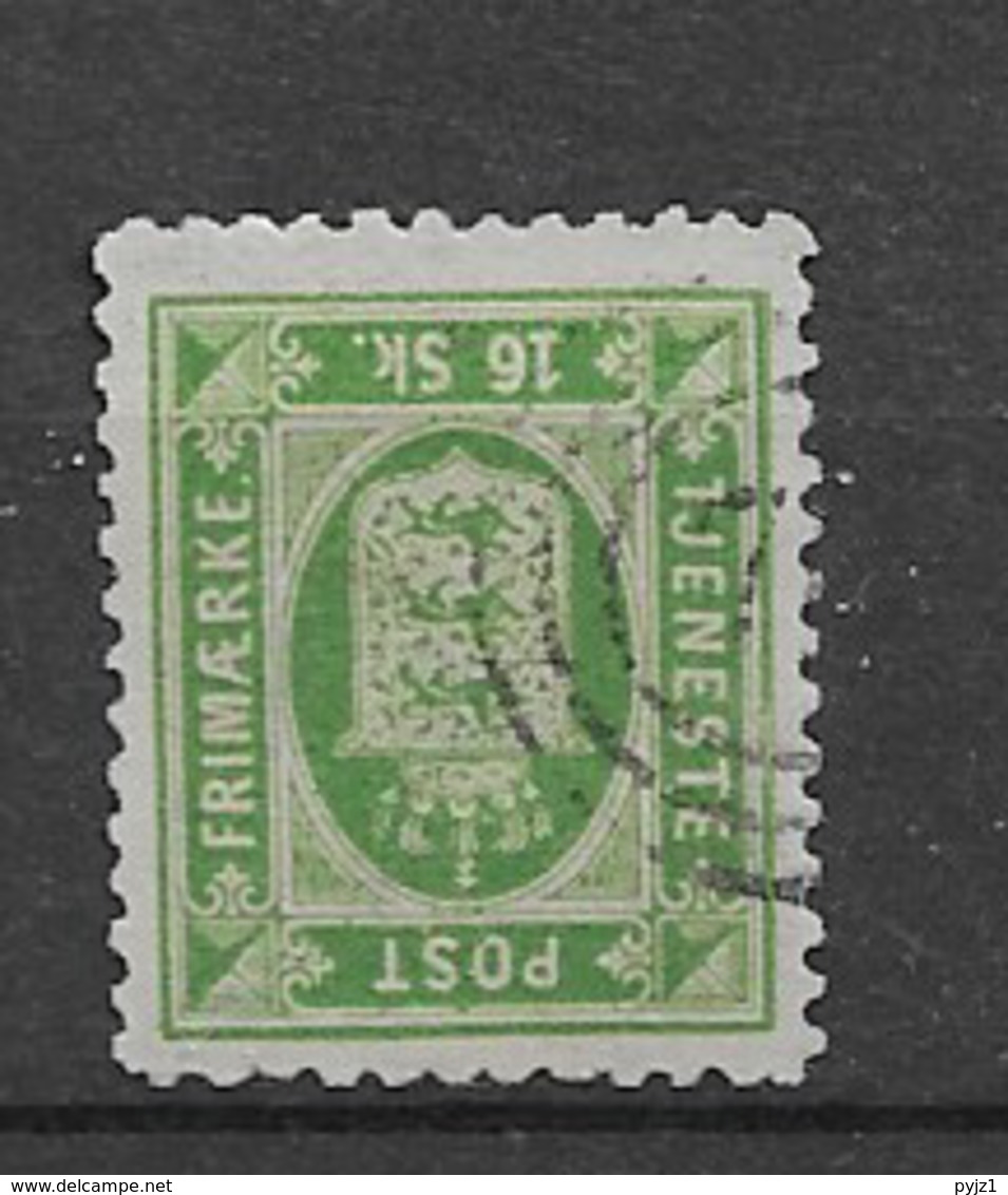 1871 USED Danmark Mi 3B Perf 12 1/2 Inverted Watermark - Dienstmarken