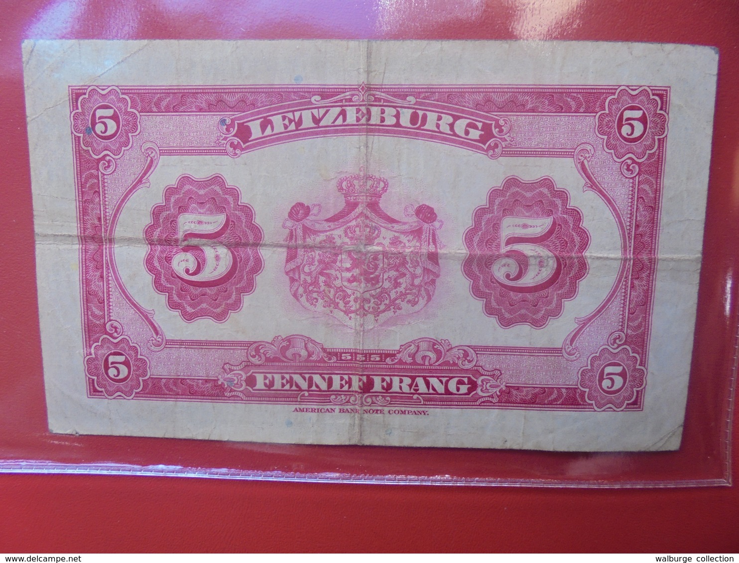 LUXEMBOURG 5 FRANCS 1944 CIRCULER - Luxemburg