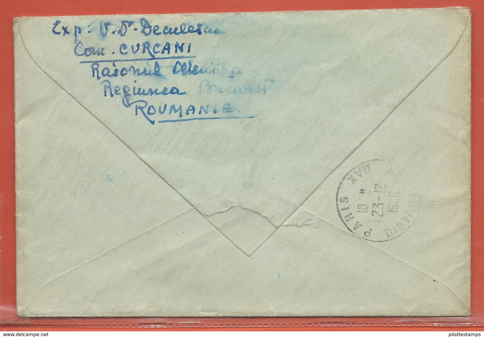 ROUMANIE LETTRE RECOMMANDEE DE 1960 DE CURCANI POUR PARIS FRANCE - Covers & Documents