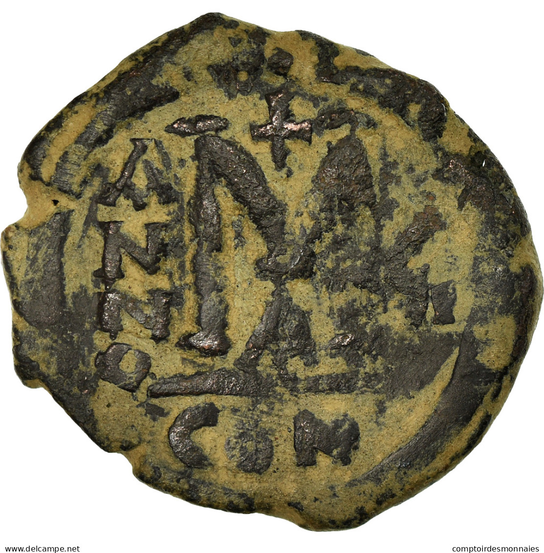 Monnaie, Justin II, Follis, 571-572, Constantinople, TB+, Cuivre, Sear:360 - Byzantine