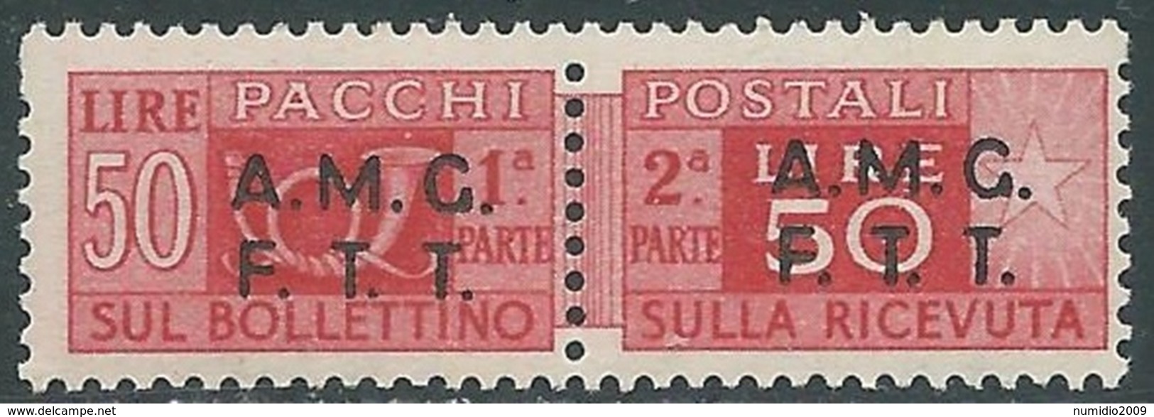 1947-48 TRIESTE A PACCHI POSTALI 50 LIRE MNH ** - RC11 - Postal And Consigned Parcels