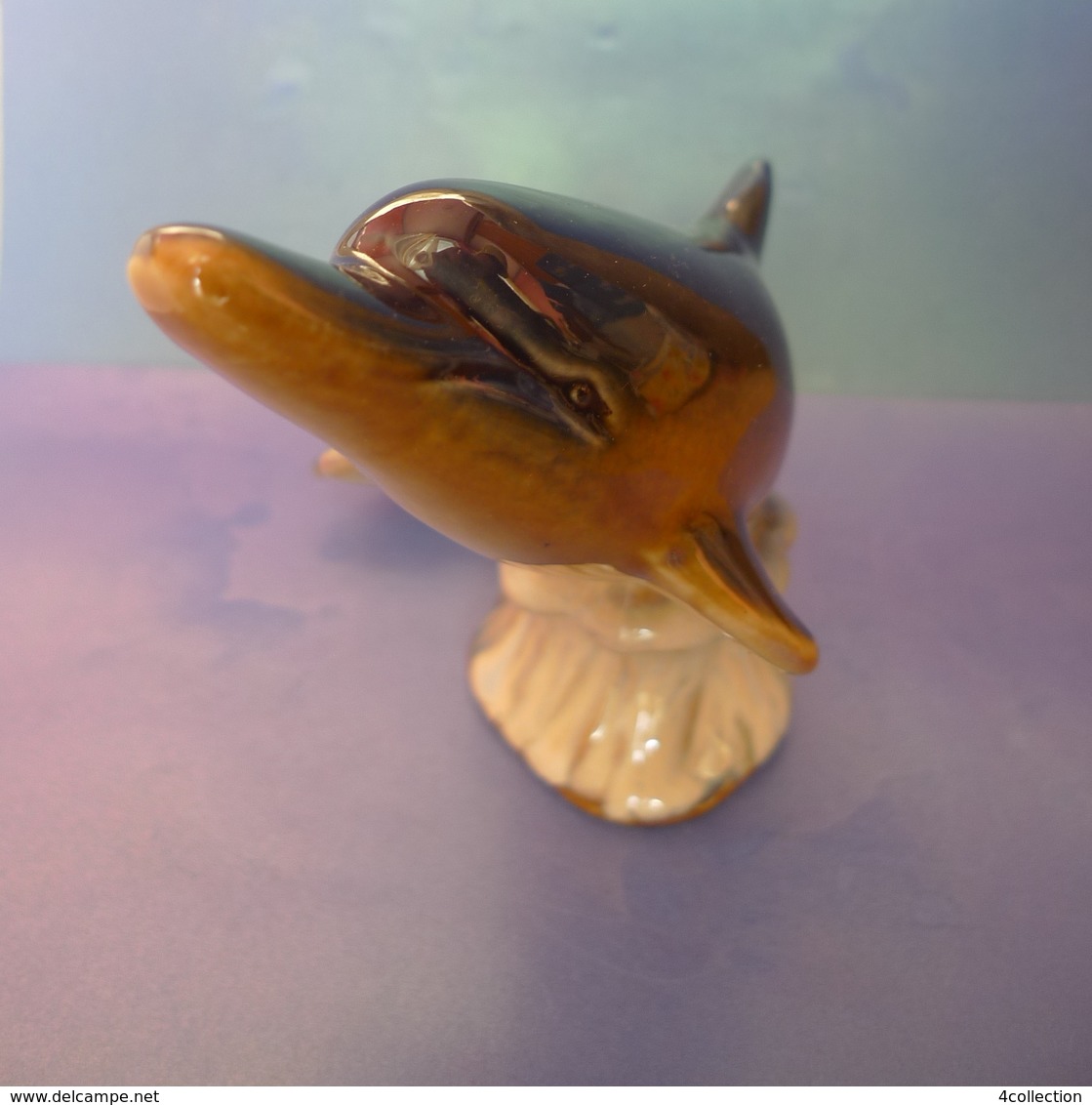 Amazing Vintage Handmade Ceramic Dolphin Figurine Glazed Decor Collectibles - Vissen