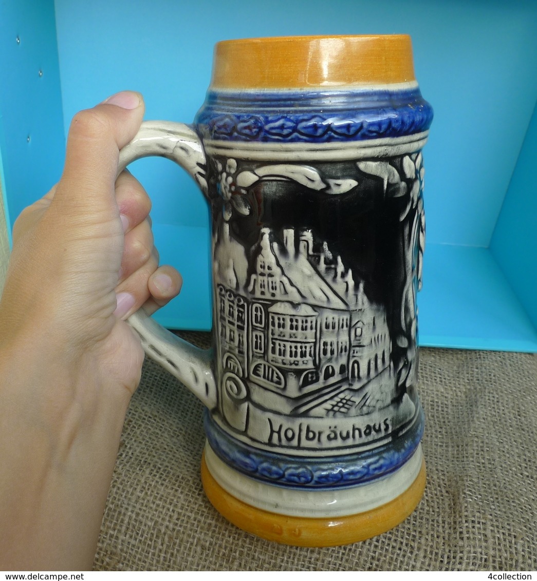 VTG Germany Collectibes Hofbrauhaus Frauenkirche Munchen Relief BEER MUG Stein