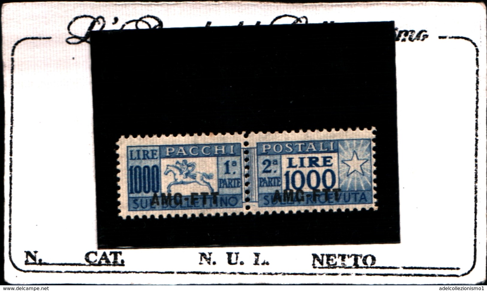 93612) ITALIA-Trieste - AMG FT-1000l. Cavallino Con  Sopras. Su Una Riga- Pacchi Postali -12 Agosto 1954 -  VALORI MNH** - Postal And Consigned Parcels