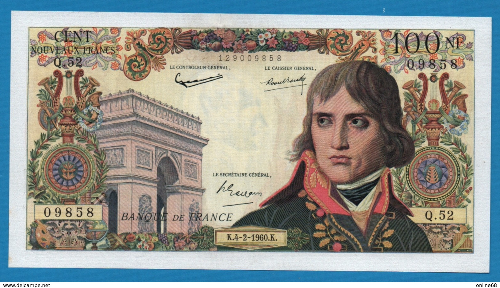 FRANCE 100 Nouveaux Francs 4.2.1960 " Bonaparte" 		# Q.52  09858 - 100 NF 1959-1964 ''Bonaparte''