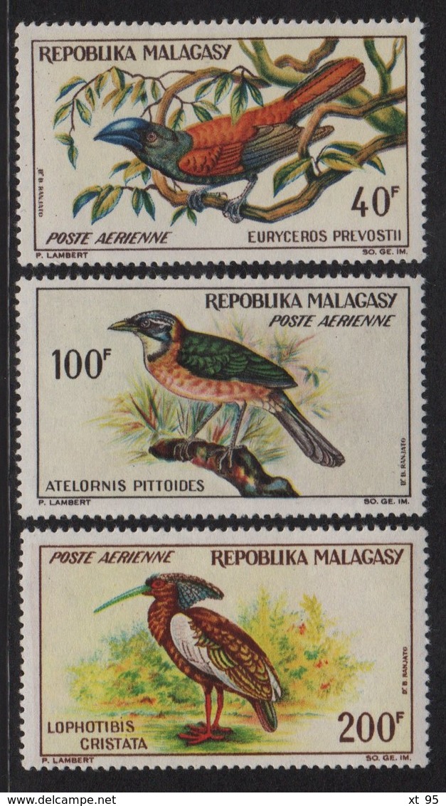 Madagascar - PA N°89 à 91 - Oiseaux - ** Neufs Sans Charniere - Cote 15.25€ - Madagascar (1960-...)