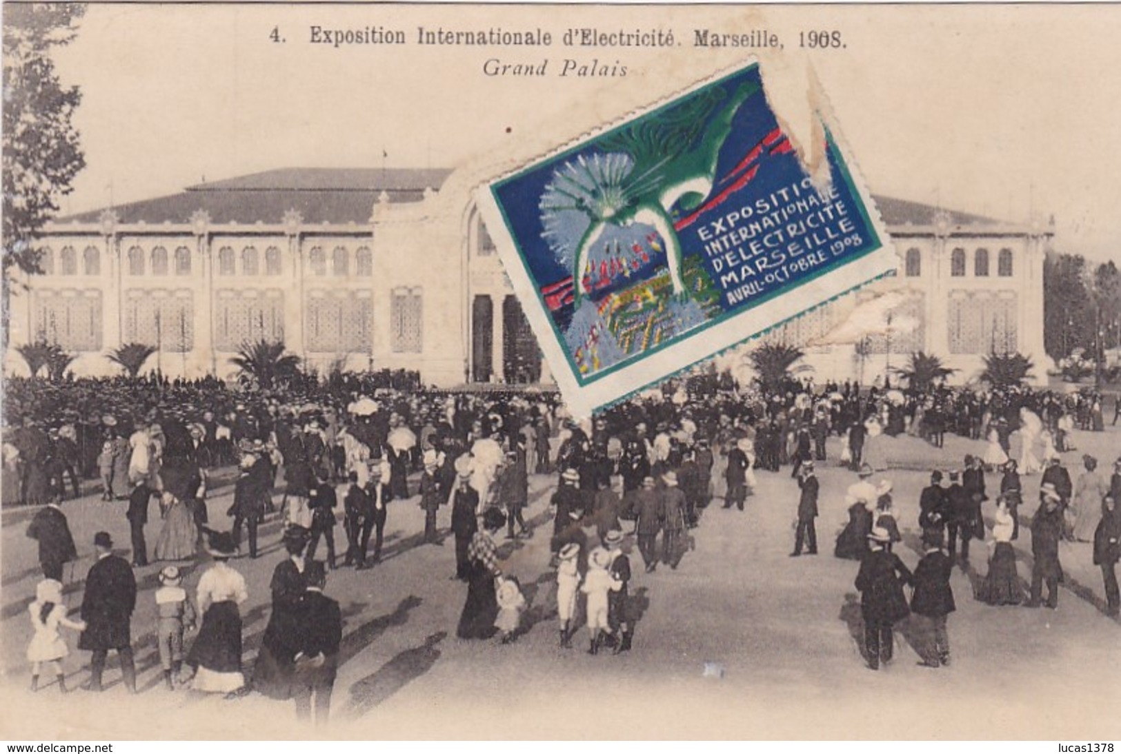 13 /EXPOSITION 1908 / GRAND PALAIS / VIGNETTE - Exposition D'Electricité Et Autres