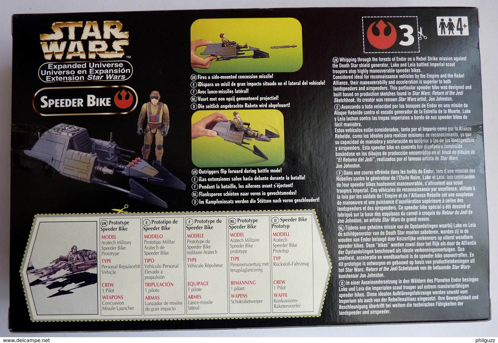 STAR WARS LA GUERRE DES ETOILES BOITE EU SPEEDER BIKE EXPENDED UNIVERSE AVEC FIGURINE 1997 - Power Of The Force