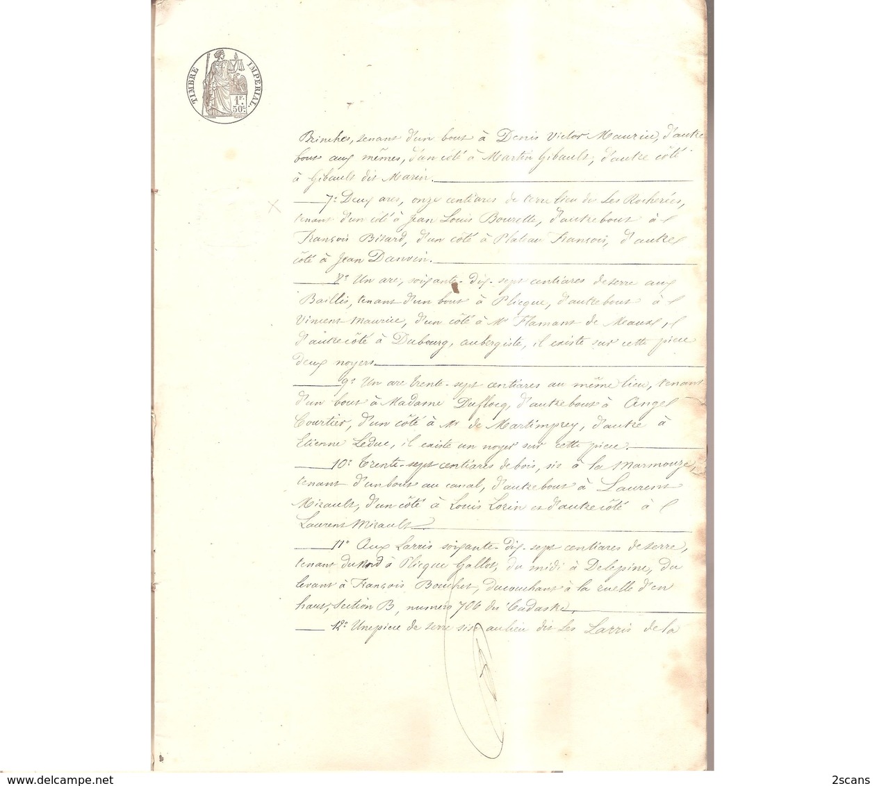 77 VILLENOY - 1863 - Adjudication Par M. Étienne CARON - (familles BOURETTE, MAURICE, GAILLET, CHATIN, LEFRANC) - Meaux - Villenoy