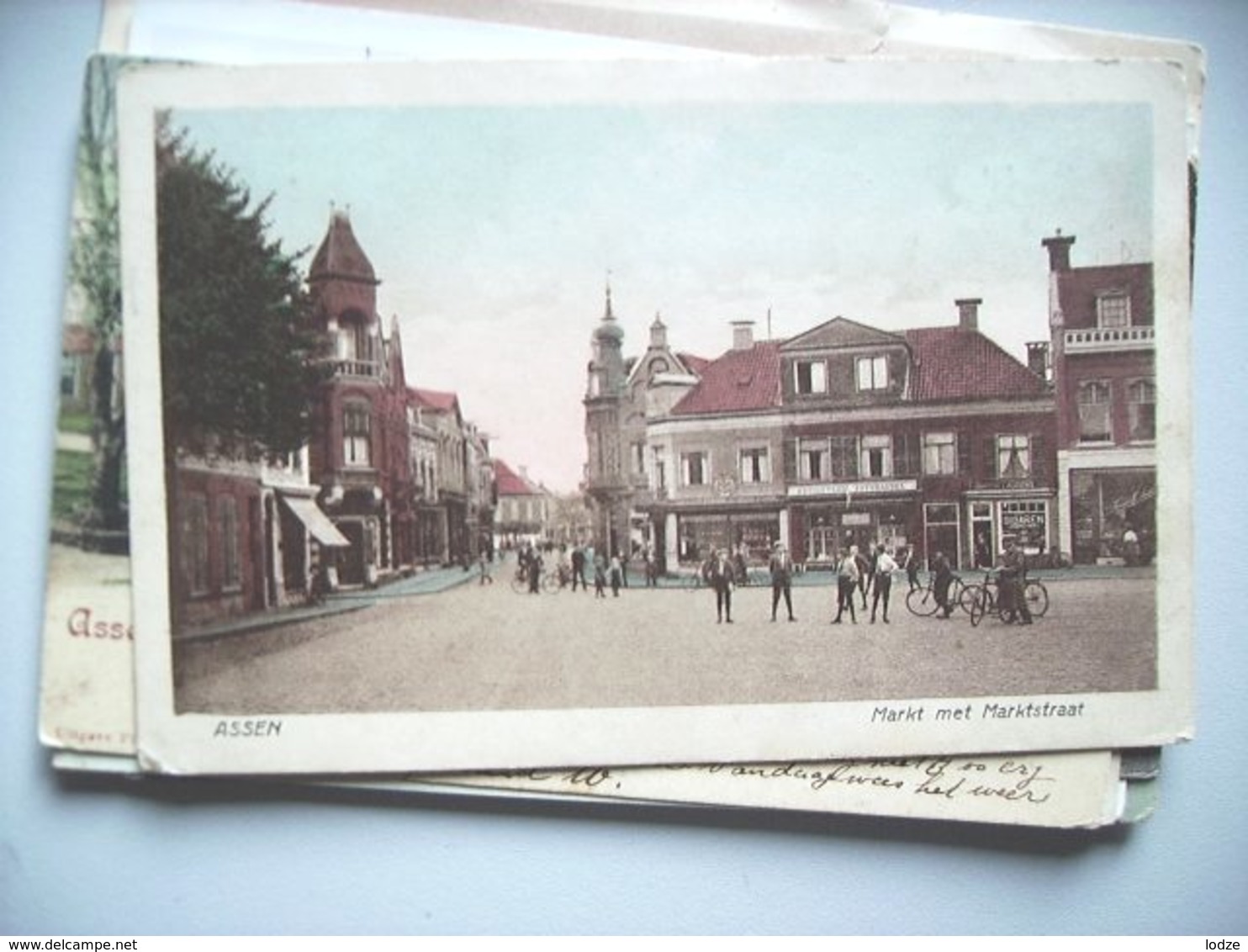 Nederland Holland Pays Bas Assen Met Markt En Marktstraat Oud - Assen