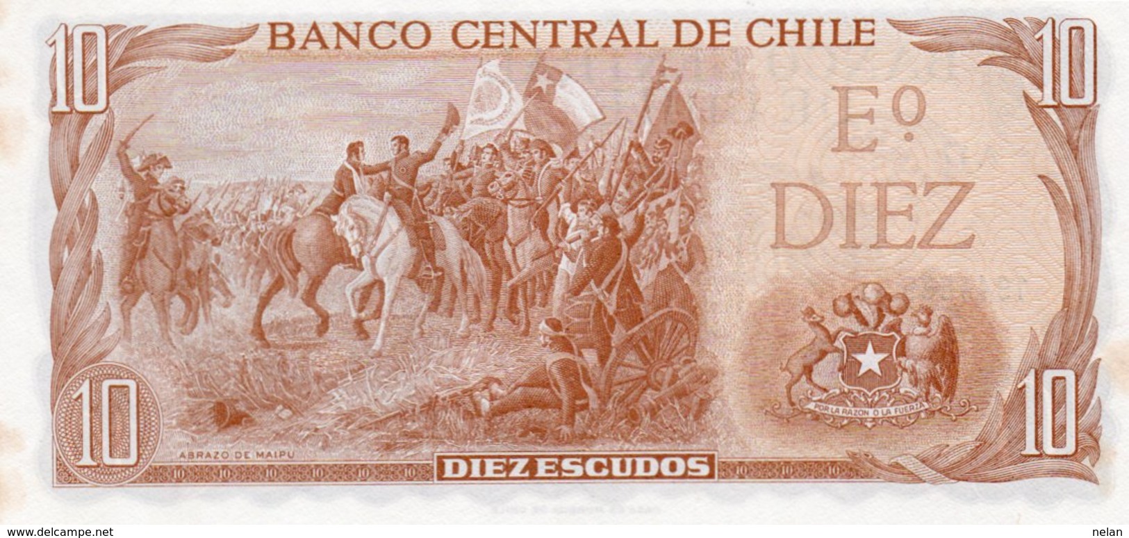 CHILE 10 ESCUDOS 1967 P-143a.2  UNC - Chile
