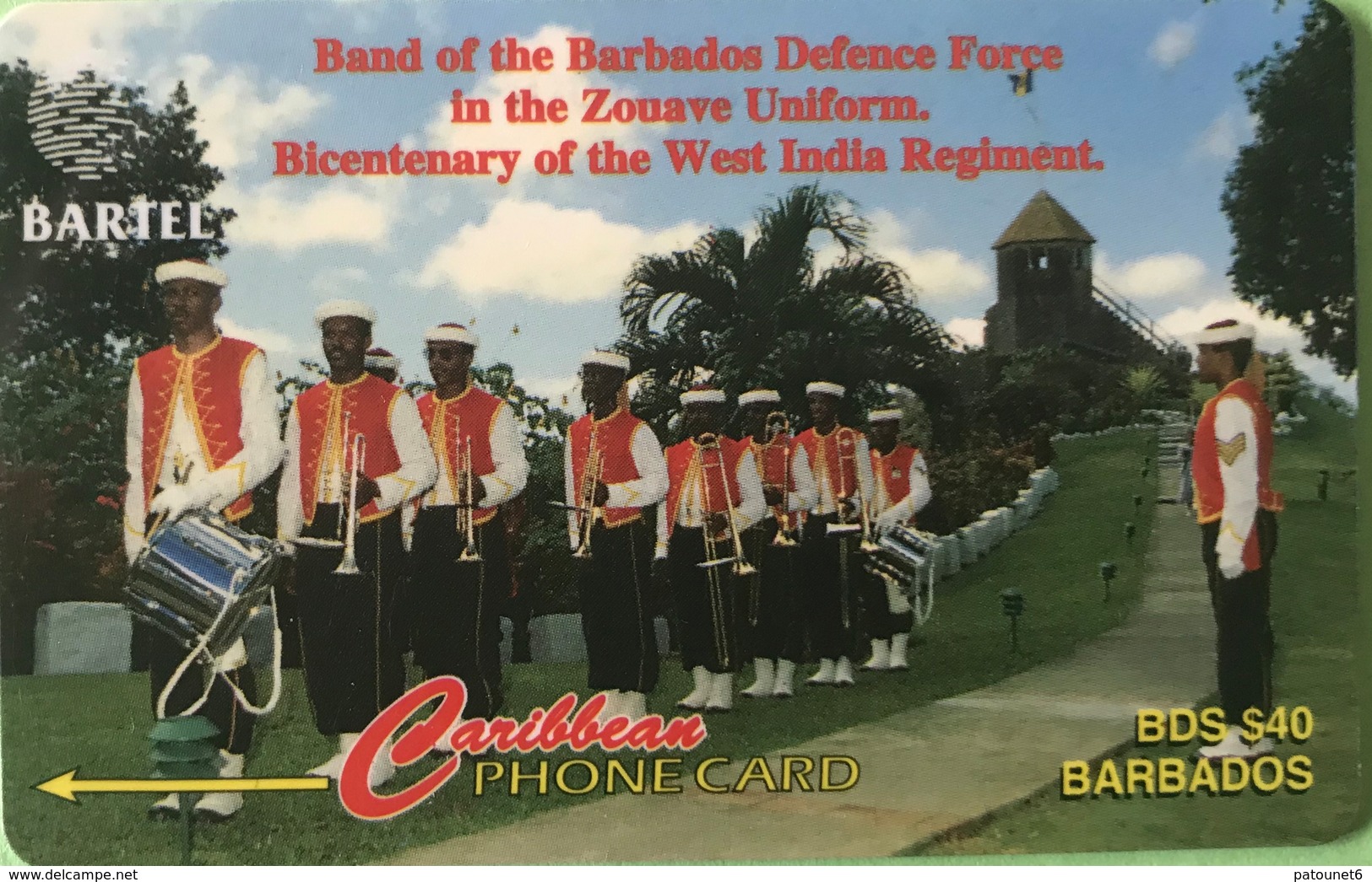 BARBADES  -  Phonecard  -  Cable § Wireless  -  Band Of The Barbados Defense Force  -  BD $ 40 - Barbades