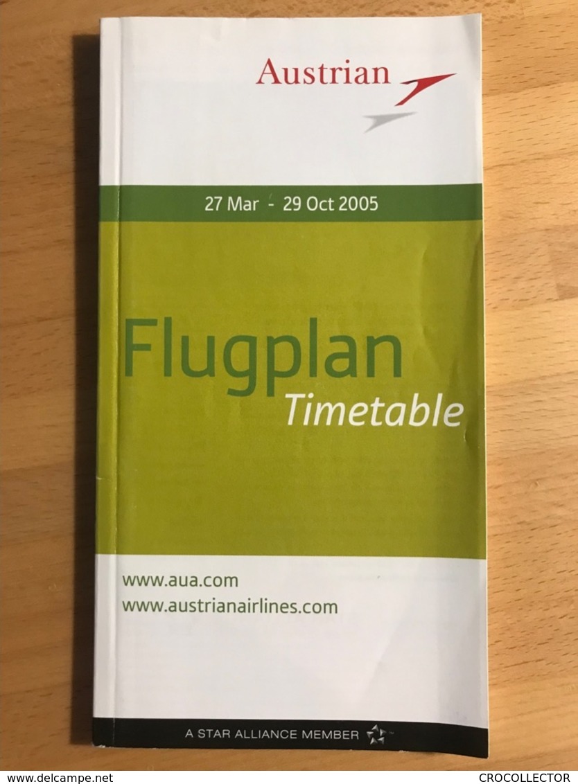 Austrian 27 Mar - 29 Oct 2005 Flugplan Timetable - Orari