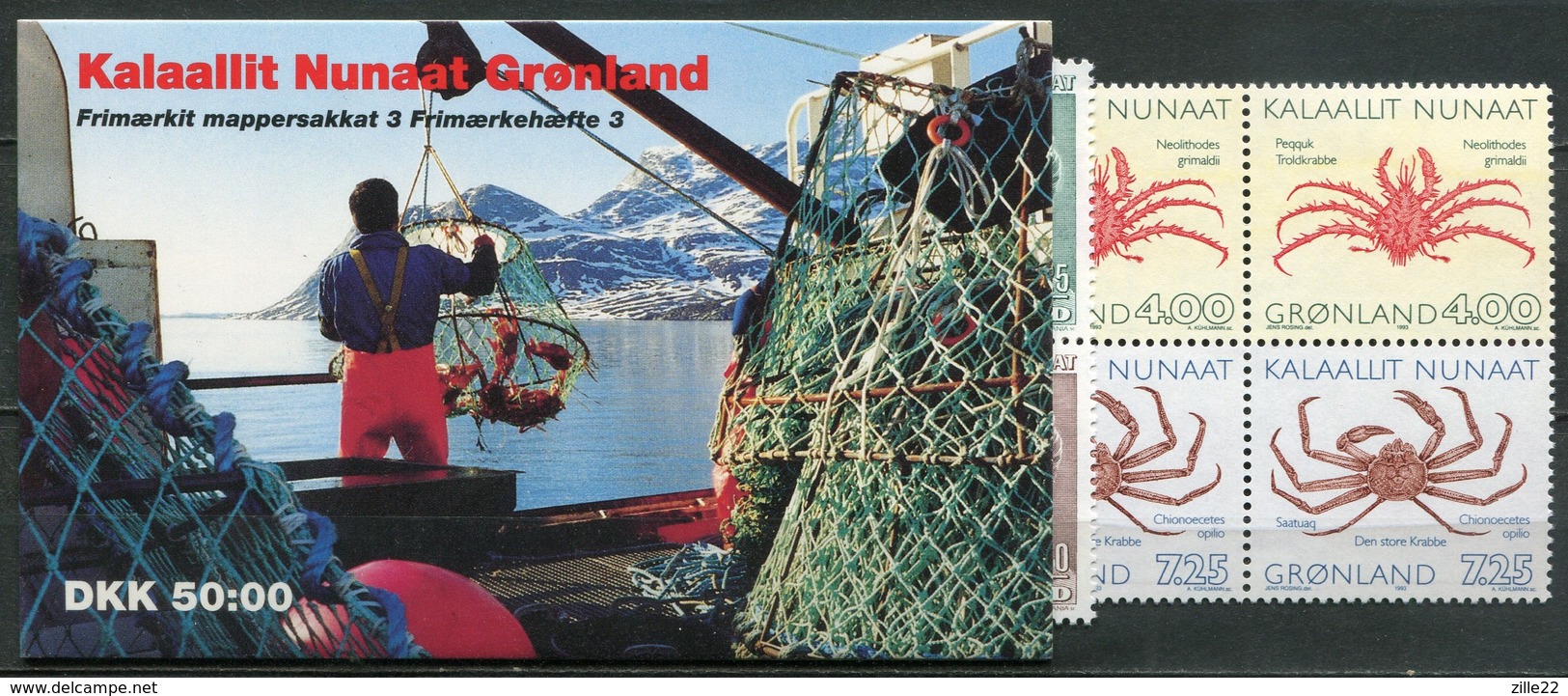 Grönland Mi# MH 3 Postfrisch MNH - Queen Margrethe + Fauna Crabbs - Postzegelboekjes