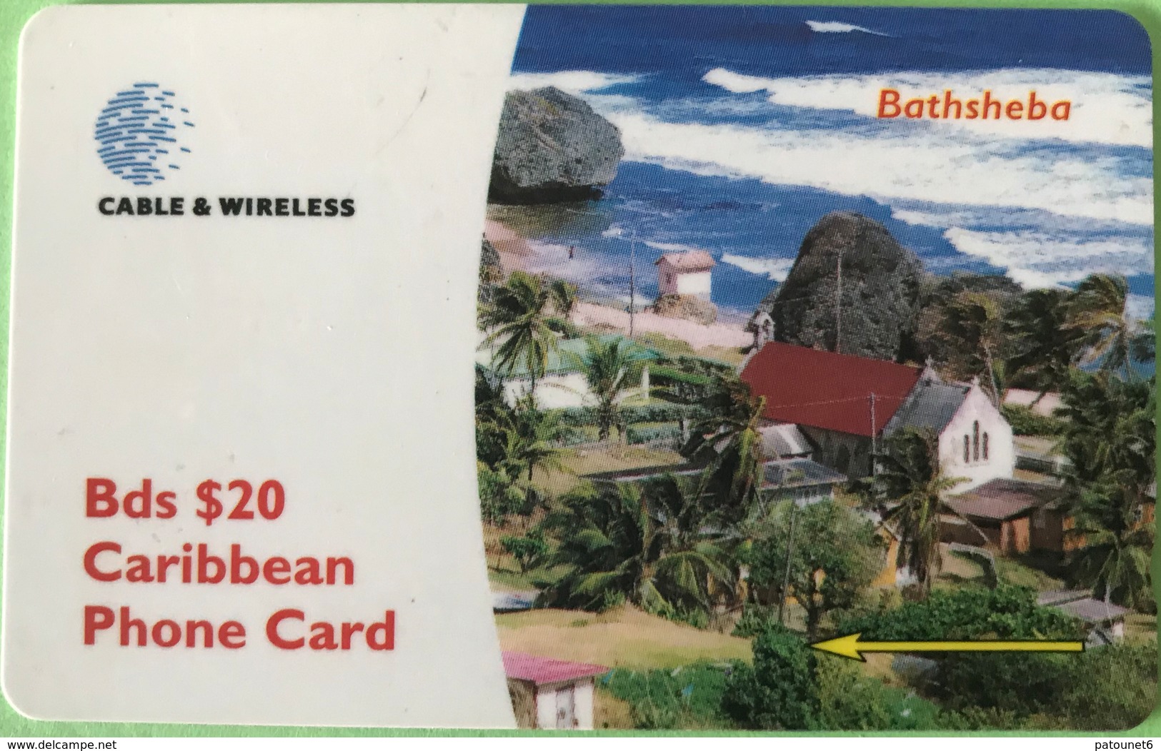 BARBADES  -  Phonecard  - Cable § Wireless -  Bathsheba  -  Bds $ 20 - Barbades