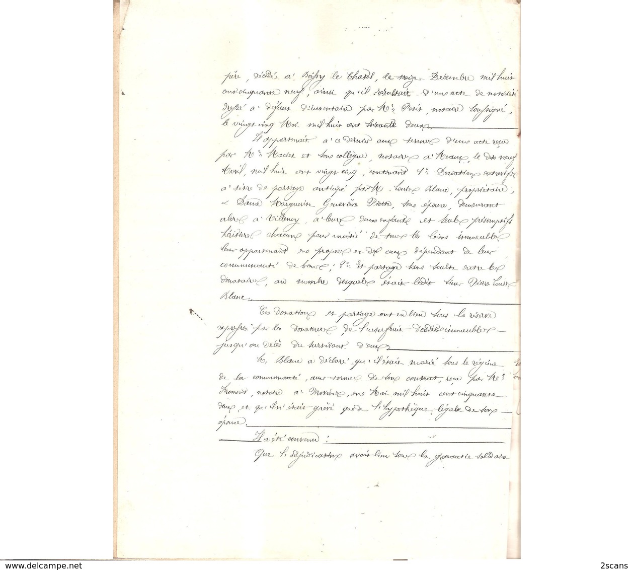 77 VILLENOY - 1862 - Requête De M. Et Mme BLANC Au Profit De M. CHEVREMONT - (Meaux, Provins, MASSOUL, Boissy-le-Châtel) - Villenoy