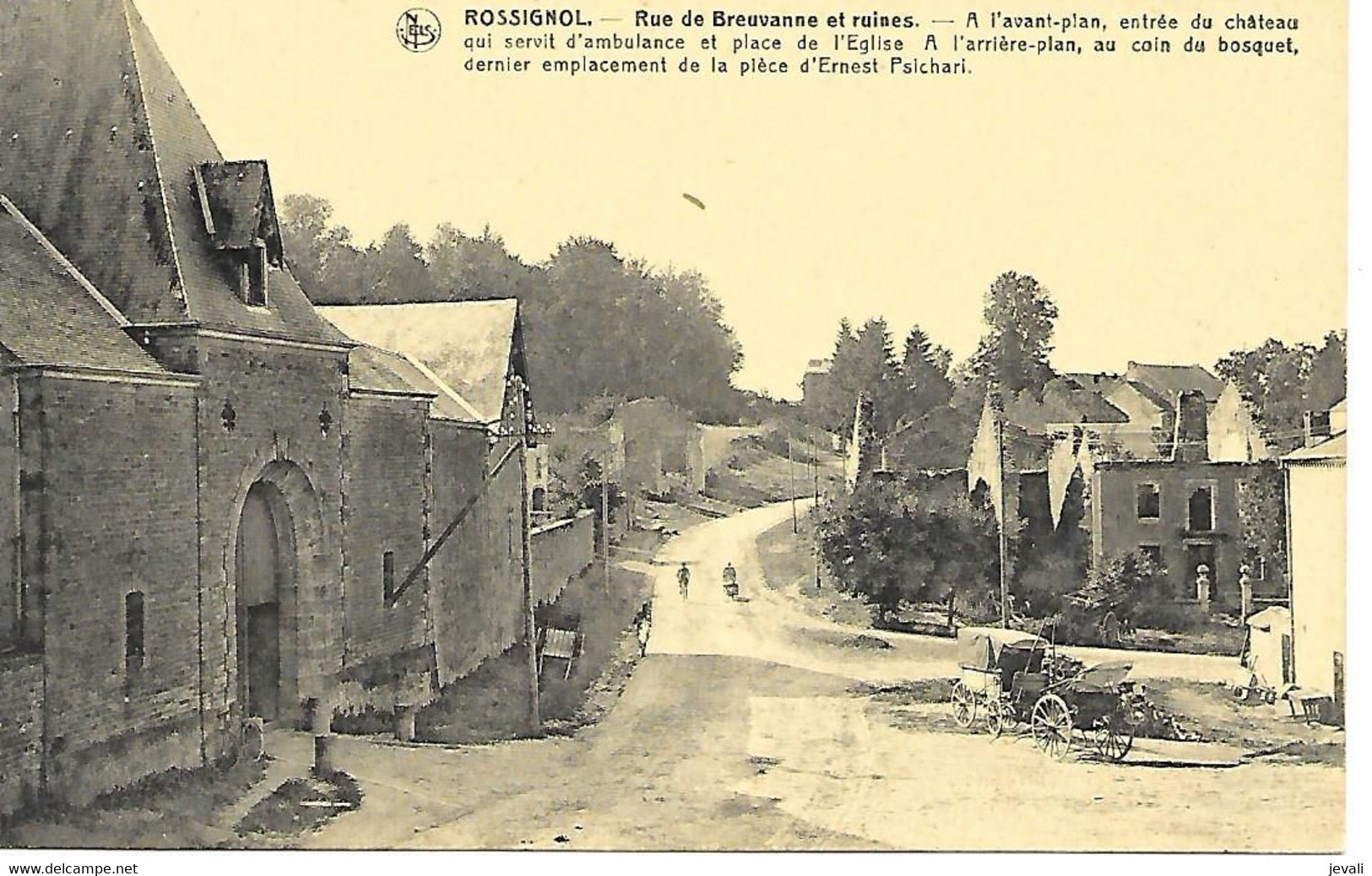 CPA / AK / PK   -  ROSSIGNOL  Rue De Breuvanne Et Ruines  ( Attelages ) - Tintigny