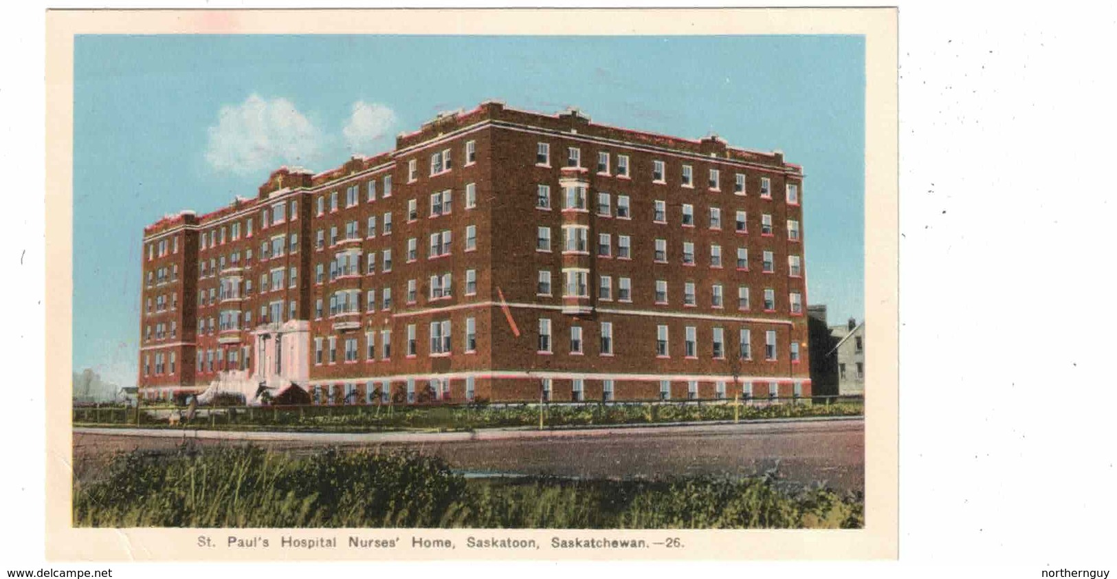 SASKATOON, Saskatchewan, Canada,  St. Paul's Hospital Nurses Home, 1943 WB PECO Postcard From 306 28th Street - Saskatoon