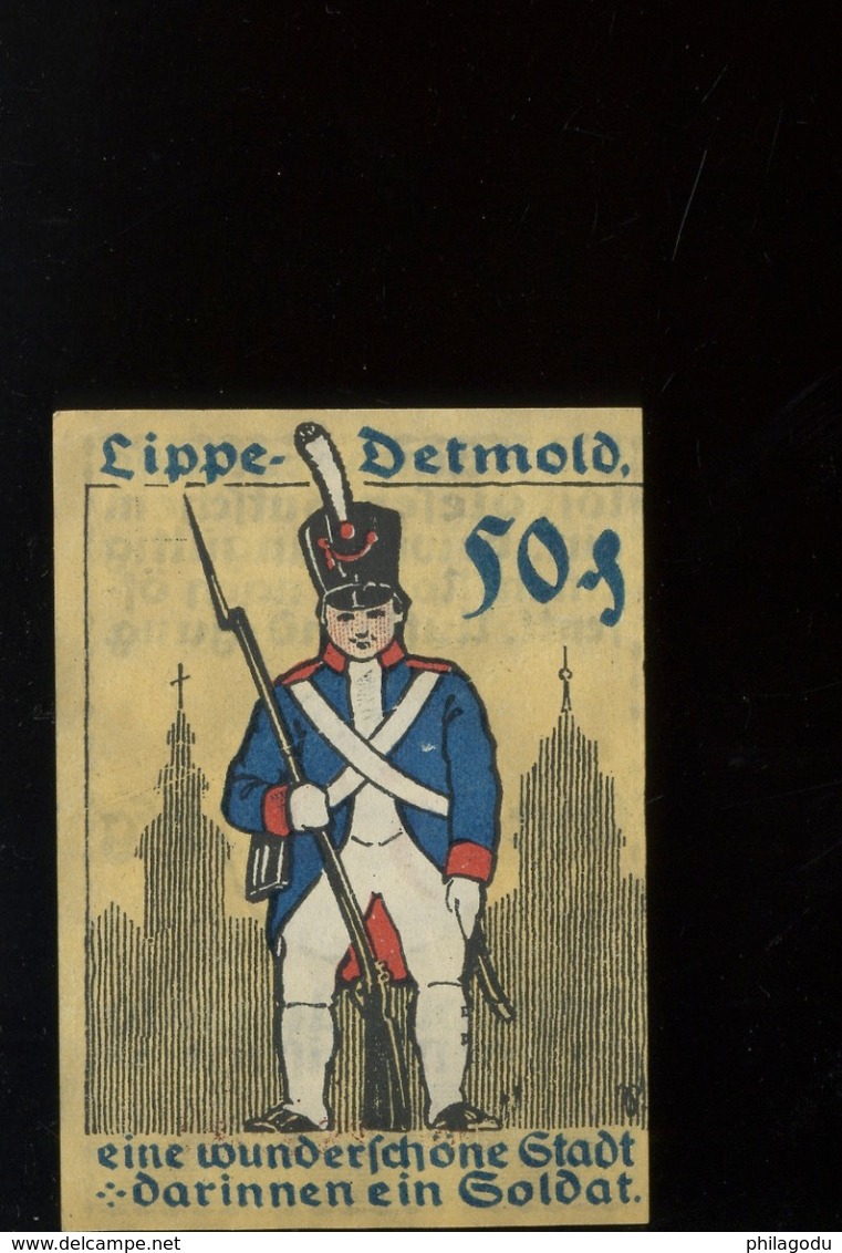 Notgeld.   Stadt Lippe - Detmold. 50 Pfg   Soldat    SUPERBE Aucun Pli - Non Classés