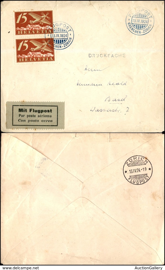 EUROPA - SVIZZERA - AEROGRAMMI - 1924 (13 Aprile) - Grenchen Zurich - Aerogramma Per Basilea - Otros & Sin Clasificación