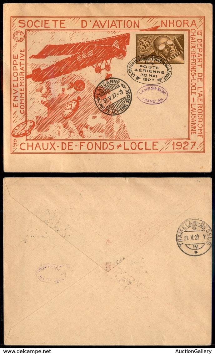 EUROPA - SVIZZERA - AEROGRAMMI - 1927 (30 Maggio) - Chaux De Fonds Locle - Busta Postale Speciale Del Volo - Autres & Non Classés