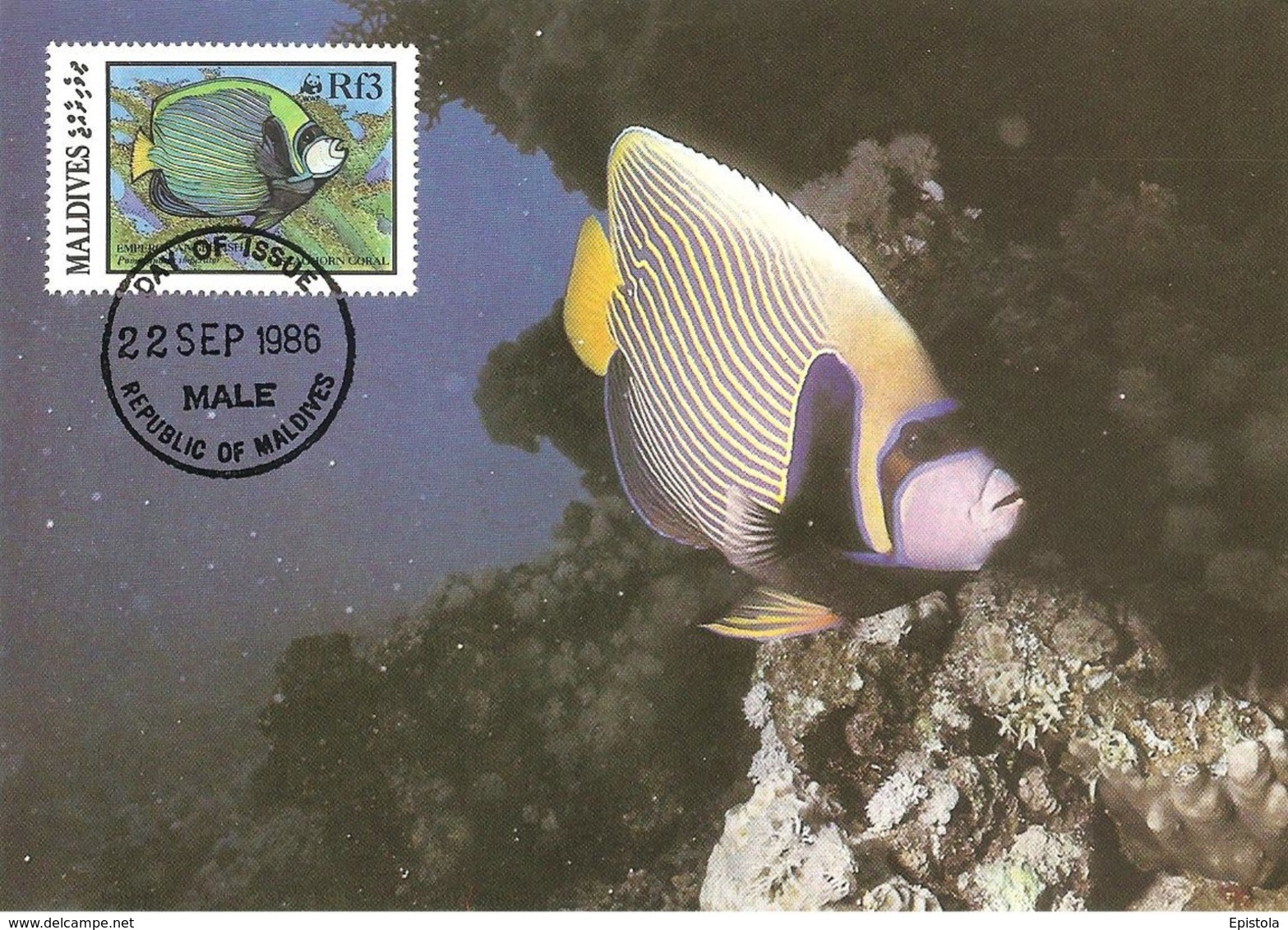 1986 - MALDIVES - Male - Emperor Angelfish - Ange De Mer Impérial  WWF - Maldiven