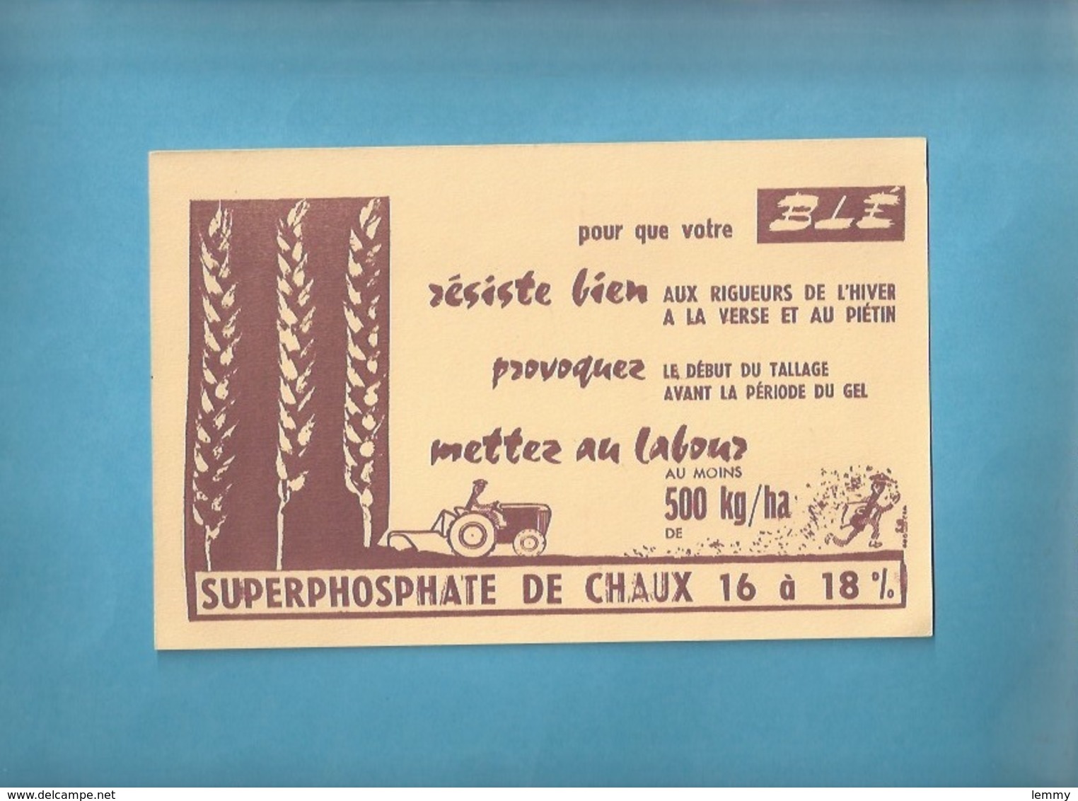 BUVARD -  AGRICULTURE -   SUPERPHOSPHATE DE CHAUX - POUR LA RÉSISTANCE DU BLÉ - Landwirtschaft