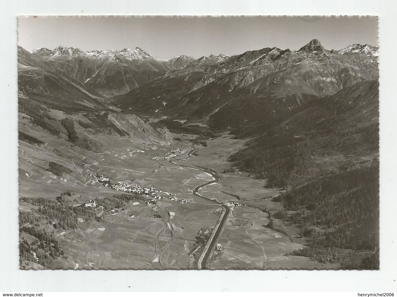 Suisse Grisons Flugaufnashme Zuoz Engadin Ed Swissair Photo Zurich - Zuoz