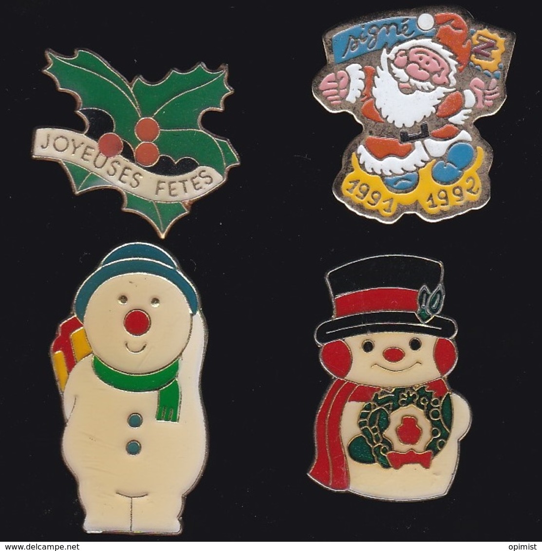 63669-lot De 4 Pin's.Noel.Fetes. - Christmas