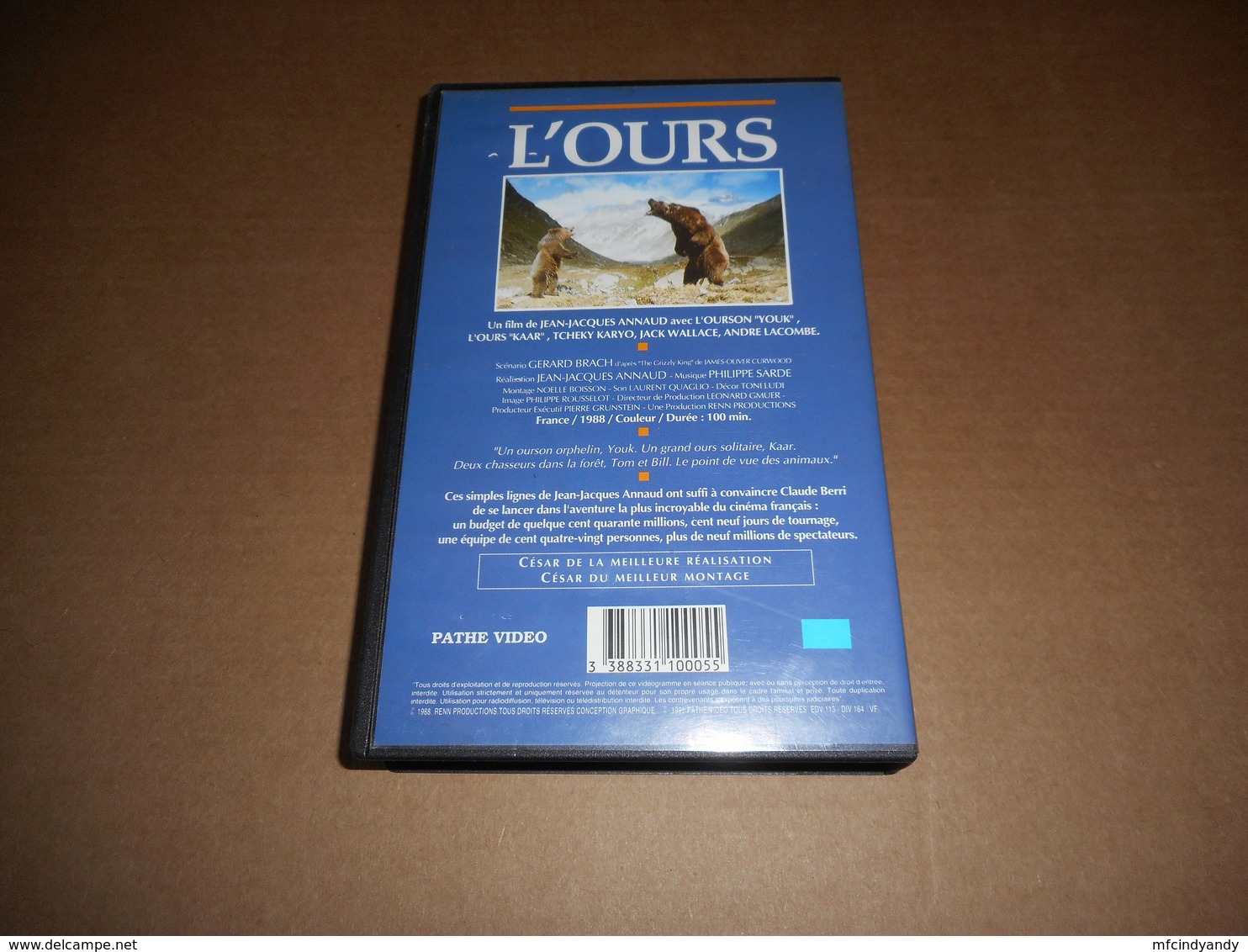 Cassette VHS Film - L'Ours - Action, Adventure