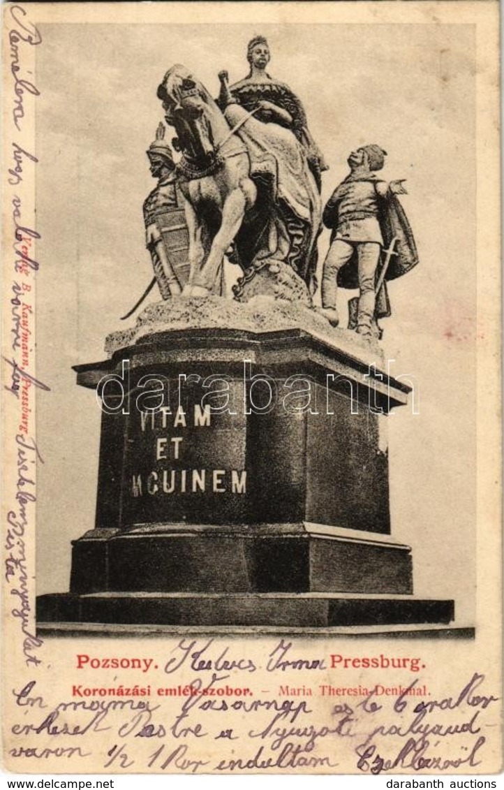 T2 1901 Pozsony, Pressburg, Bratislava; Koronázási Emlékszobor / Statue - Unclassified