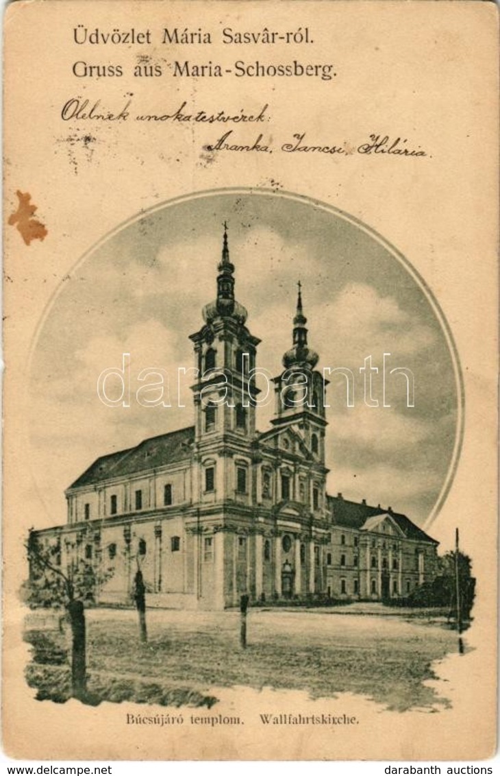 * T2/T3 1900 Sasvár, Mária Sasvár, Maria-Schlossberg, Sastín (Sasvár-Morvaőr, Sastín-Stráze); Búcsújáró Templom / Church - Unclassified