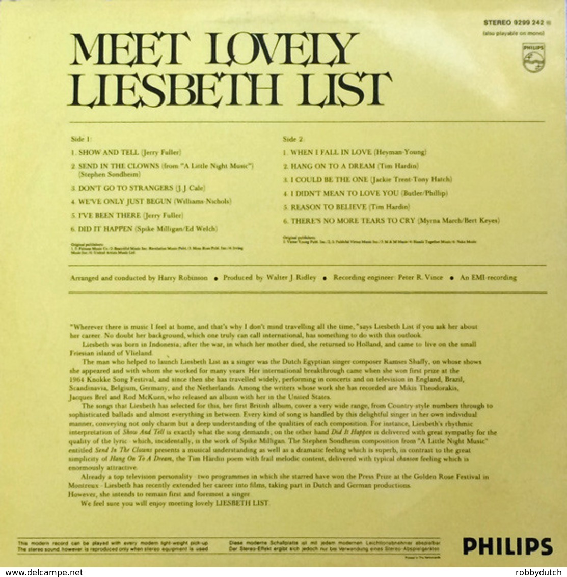 * LP *  MEET LOVELY LIESBETH LIST (Holland 1974 EX!!!) - Sonstige - Niederländische Musik