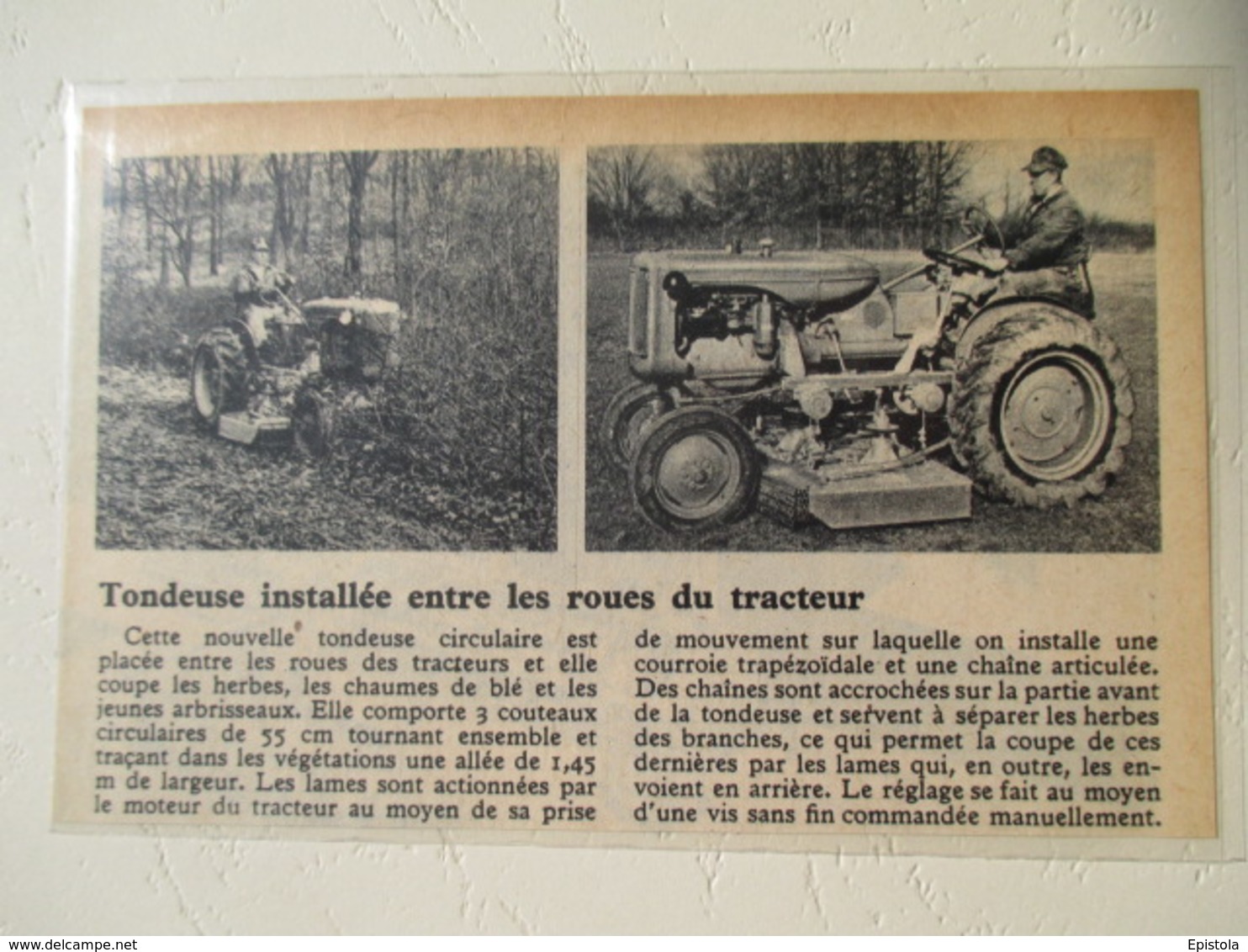 USA -  Tracteur Avec Tondeuse Circulaire   (tractor Mower)  - Coupure De Presse De 1950 - Traktoren