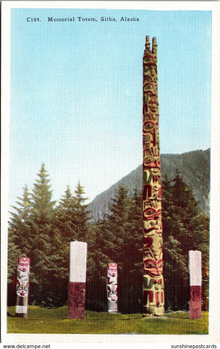 Alaska Sitka Memorial Indian Totem Poles - Sitka