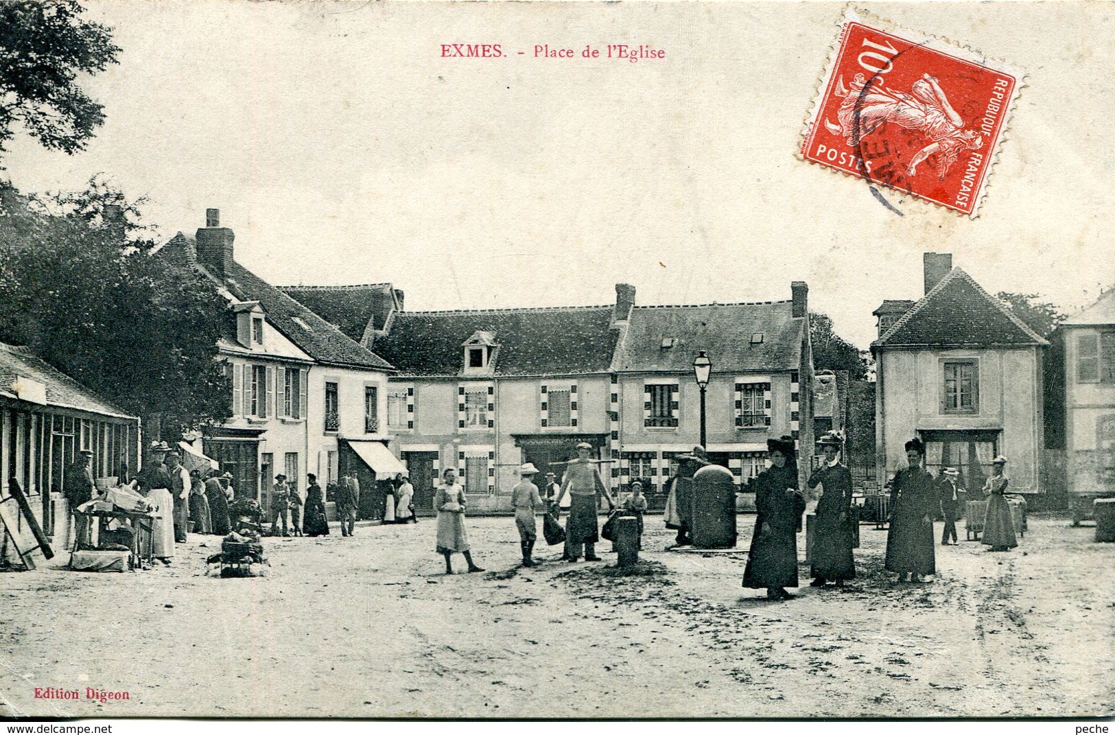 N°6249 T -cpa Exmes -place De L'église- - Exmes