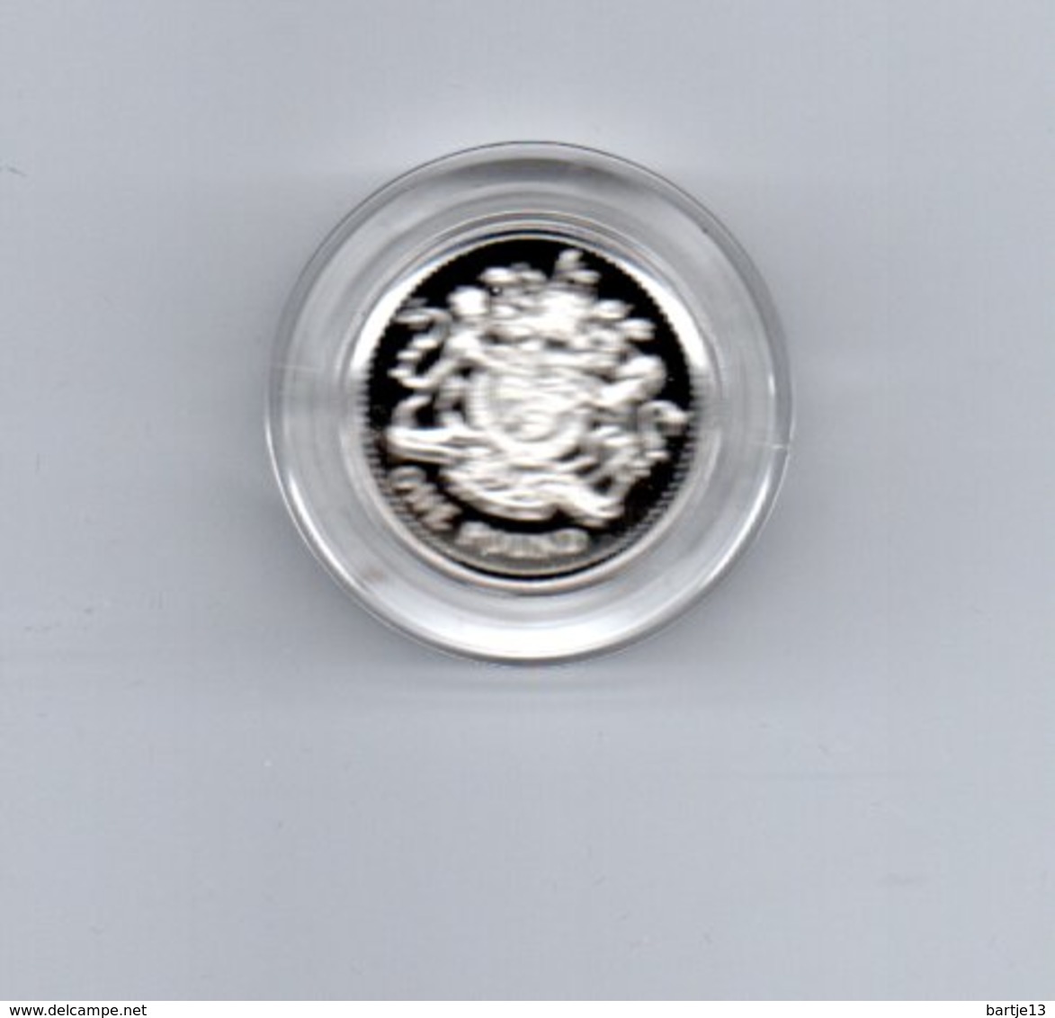 ENGELAND 1 POUND 1983 ZILVER PROOF SHIELD OF GROOT BRITTANNIE  -  DAMAGE ONLY ON CAPSEL - 1 Pond