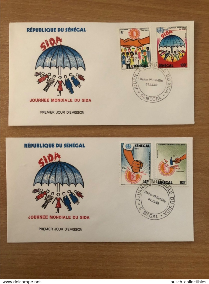 Sénégal 1989 FDC Mi. 1045 - 1048 Journée Mondiale Du SIDA AIDS Day Welttag VIH OMS WHO - Ziekte