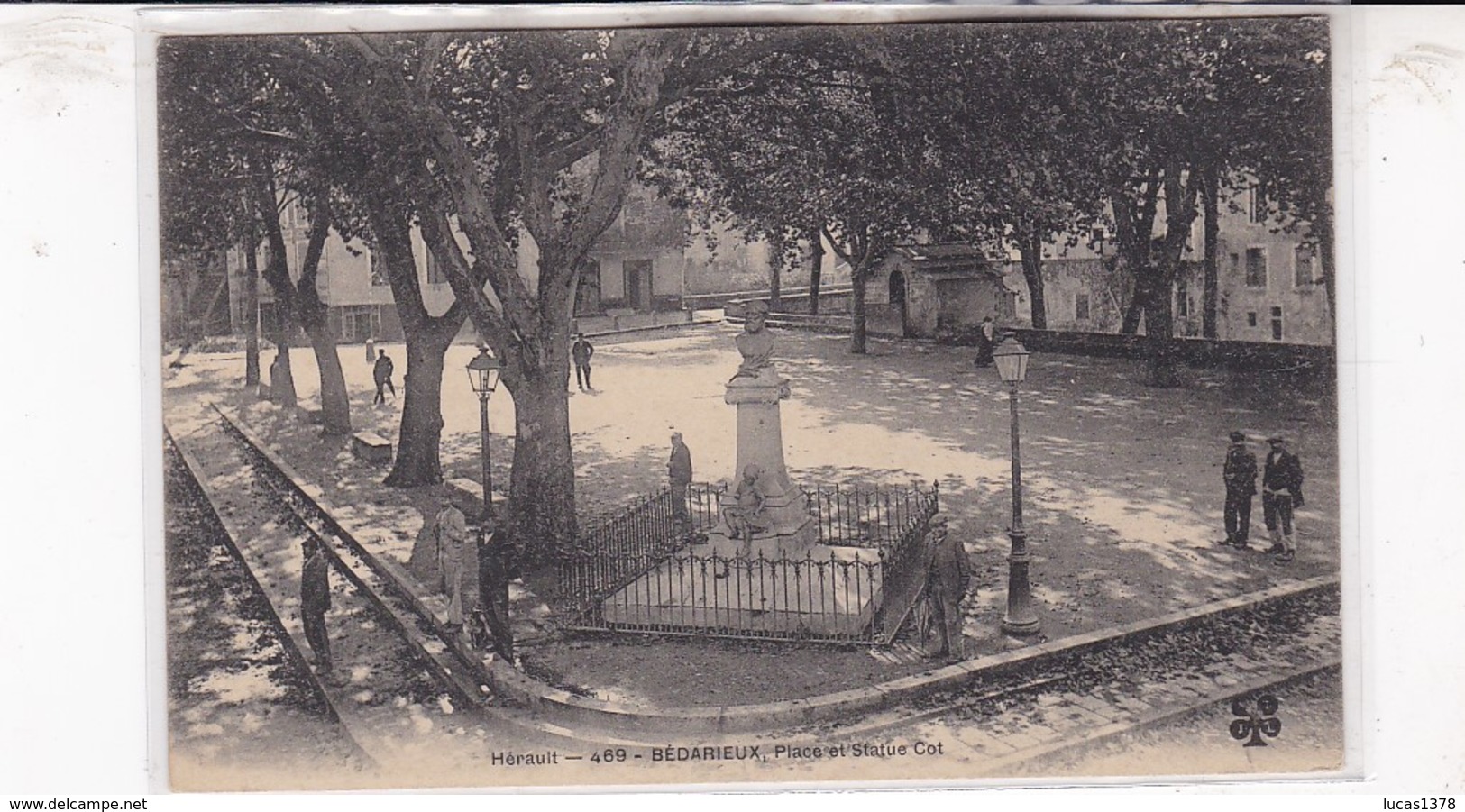 34 / BEDARIEUX / PLACE ET STATUE COT / MTIL 469 - Bedarieux